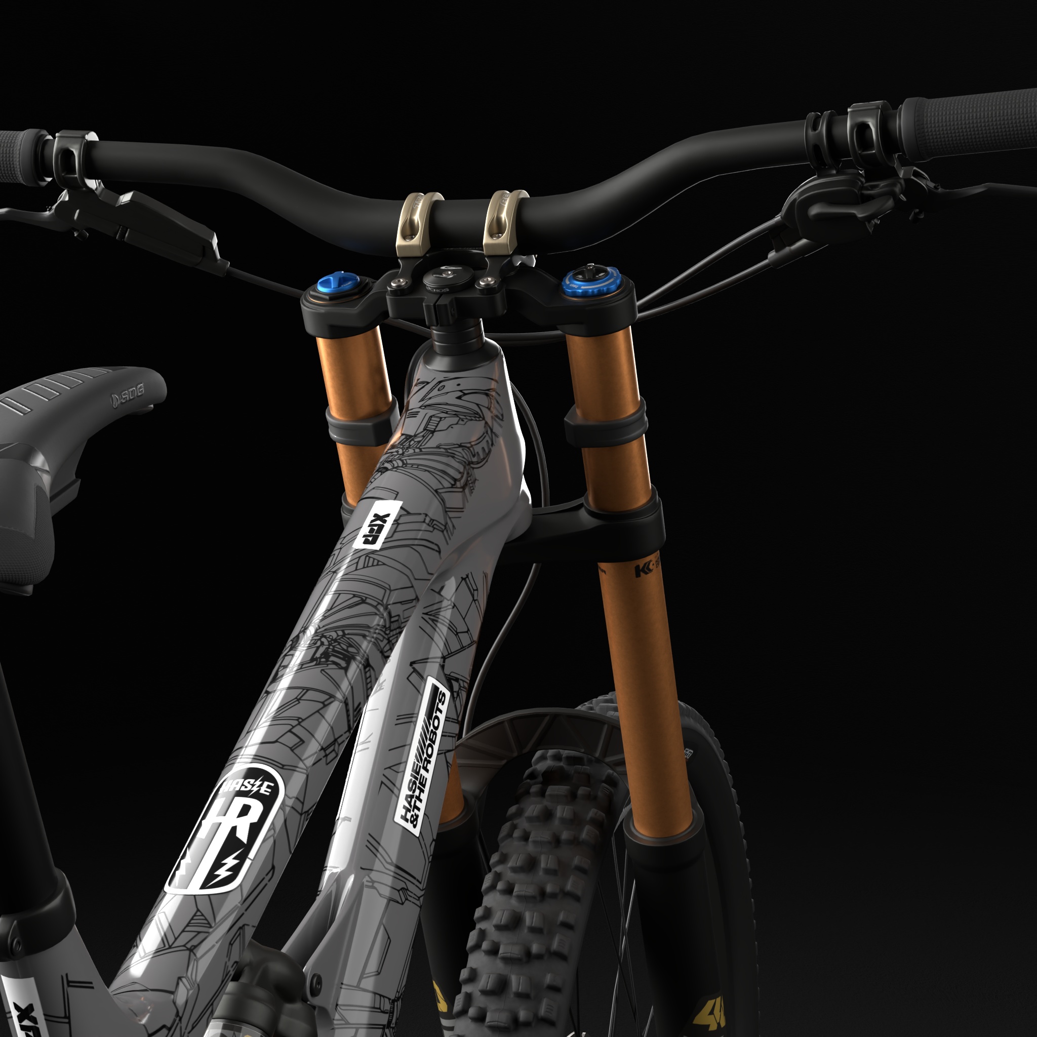 mtb frame protection kit top tube hasie and the robots design product image